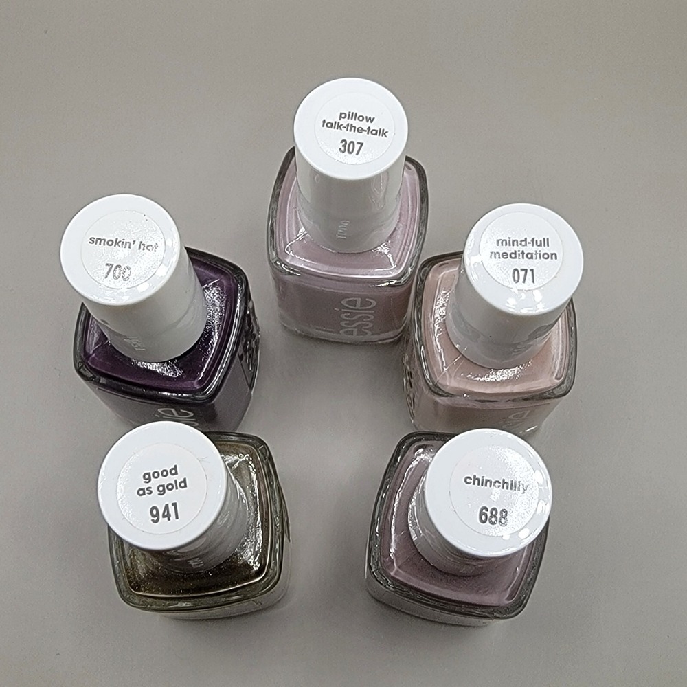 Essie Nail Polish Neutral Colors Lot of 5 Quick Dry Pink Purple Gold Beige Cream - Picture 2 of 4